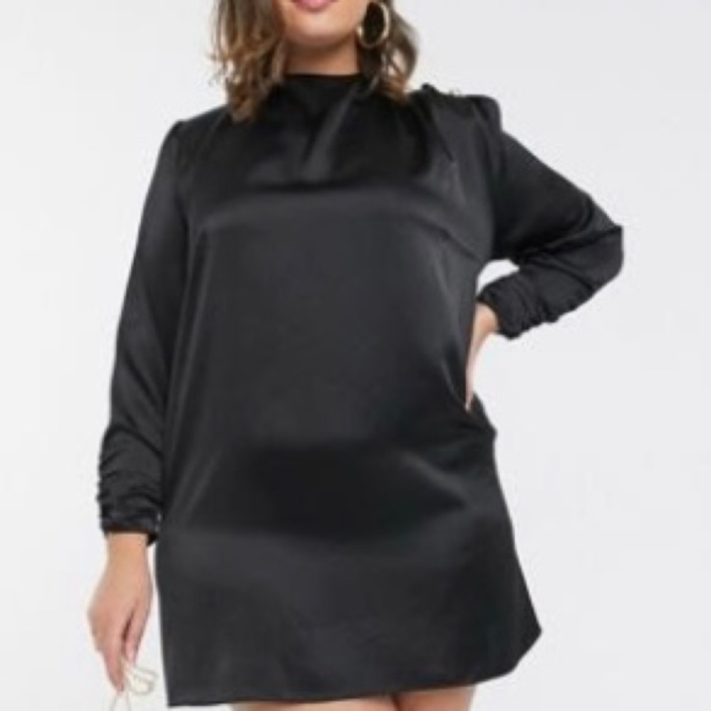 River Island Plus plus high neck satin shift dress